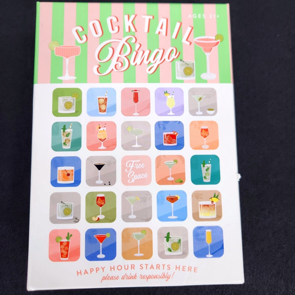 Cocktail Bingo Game Ages 21+ Drinking Party Night In Girls Trip Bachelorette